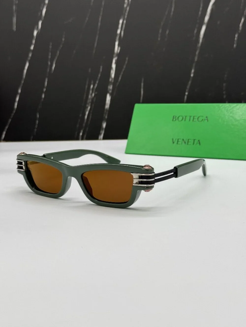 NEW BOTTEGA VENETA BV1308S 003 WOMEN GREEN SUNGLASSES